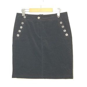 Montana Blu Preppy Black Mini Corduroy Eyelet Loop Cotton Blend Pocket Italy 44